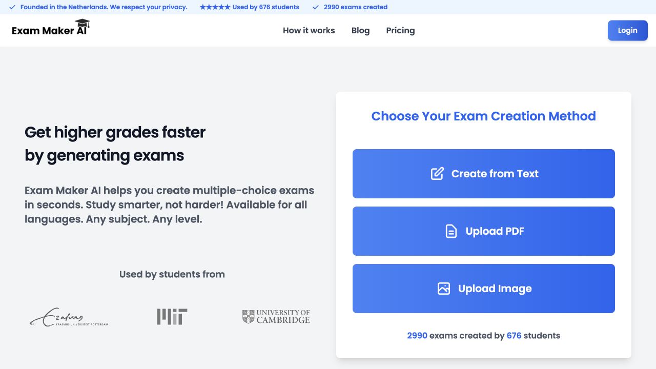Exam Maker AI product screenshot